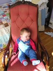 Peter in mummy's rocking chair