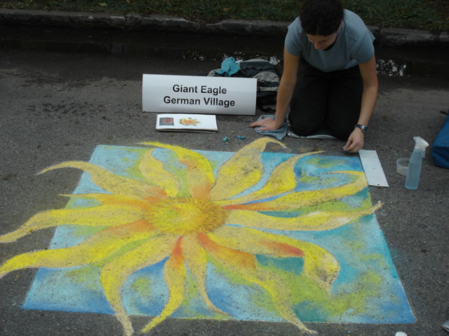 fleur de sidewalk chalk