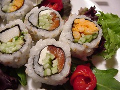sushi plate close