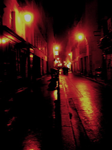 wet street at night
