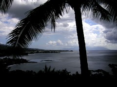 View across Pape'ete and Mo'orea