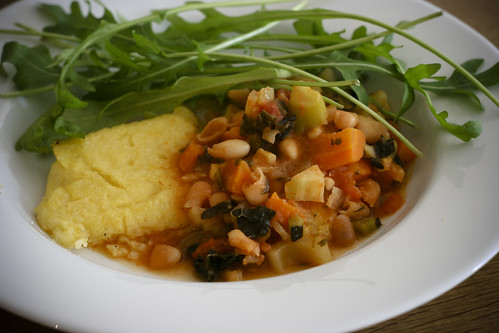 White Bean Soup with Polenta and Rocket