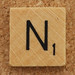 Wood Scrabble Tile N