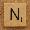 Wood Scrabble Tile N