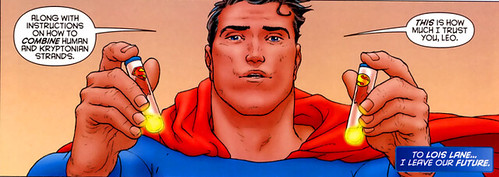 Superman gives Kryptonian DNA secrets to Dr. Quintum