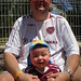 Ibiza - Blair and Daddy - go on the Jambos!