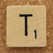 Wood Scrabble Tile T