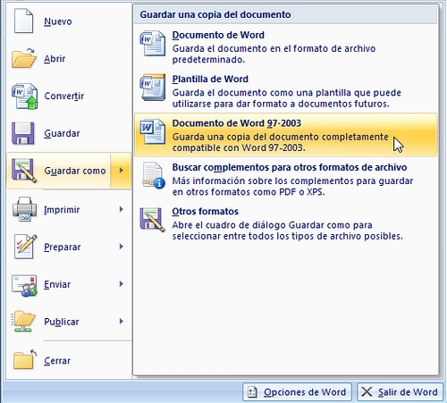 frío víctima doblado Activando el modo de Compatibilidad por defecto en Office 2007 – Espacio  Digital