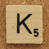 Wood Scrabble Tile K