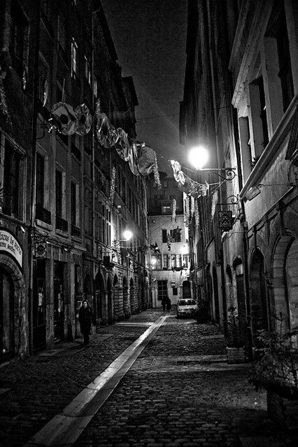Dark Street In Lyon