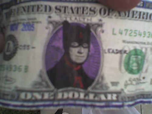 Someone had fun with a dollar bill