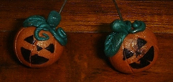 pumpkin sculpey earrings