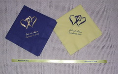 Our Wedding Napkins & ribbon for the favors