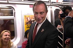 Mayor Bloomberg on the subway