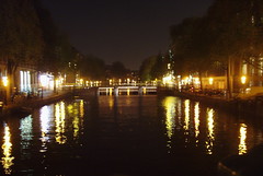 Amsterdam canal by night