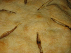 baking apple pie: out of the oven