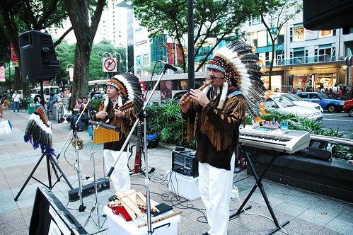 Red Indians from Cuba busking