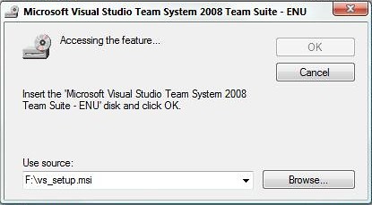 Visual Studio - Installation Media Prompt - 2