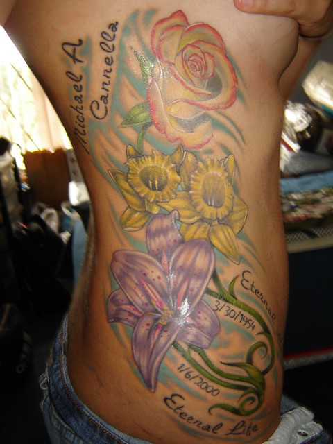 Tattoos Of Dates Of Birth. October Flower Tattoo I have a flower for each of my children and my husband