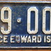 PRINCE EDWARD ISLAND 1949 License plate by woody1778a