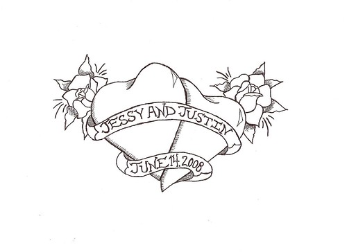  wedding roses rose tattoo ink hearts design heart banner jessyViews: 649