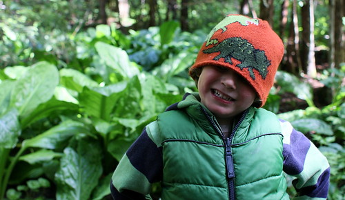 finn with skunk cabbage