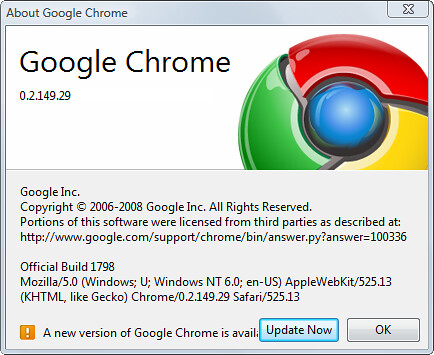 Google Chrome - Dev Build Update