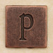 Copper Square Letter p