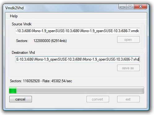 Converting VMWare to VirtualPC with Vmdk2Vhd