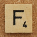 Wood Scrabble Tile F