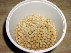 1 - Dry soybeans and barley