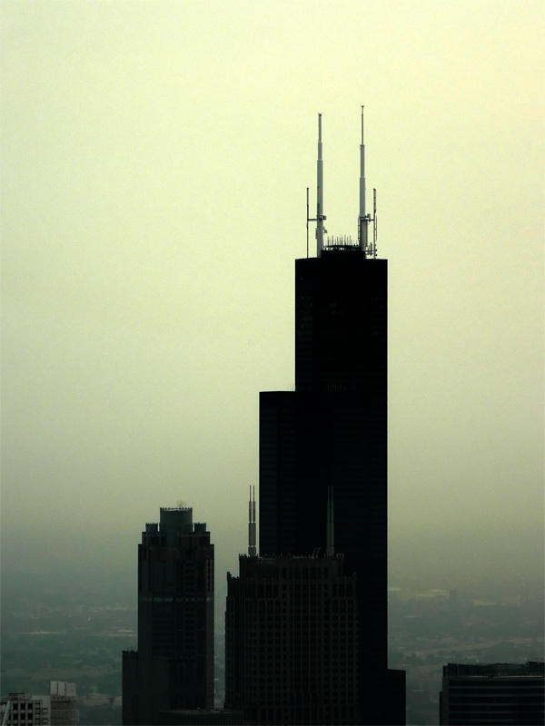 sears tower at sunset