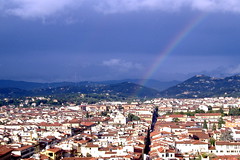 Florence, Italy with rainbow