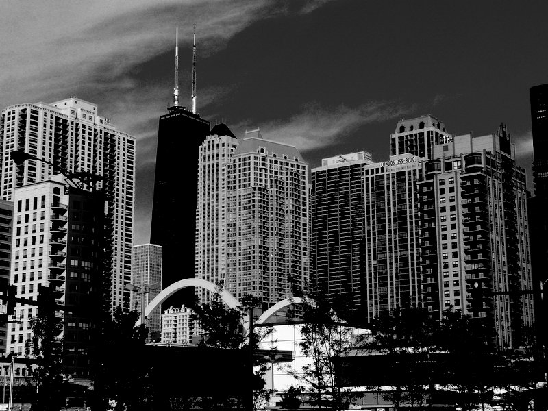 The Chicago Skyline From The Ground