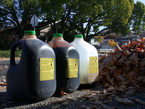 Used oil waiting for recycling