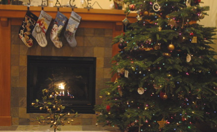 Tree and Fireplace