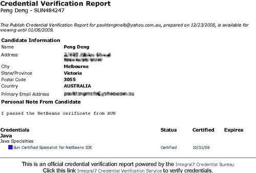 Credential Verification Report