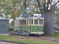 Vintage tram at Malmo transport museum