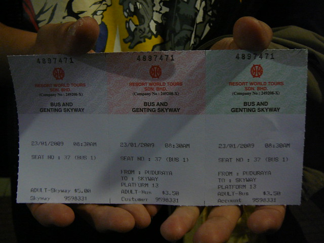 RM8.50 = Bus to Genting + SKyway ticket | Flickr - Photo Sharing!