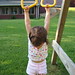 Lucy hanging from the rings