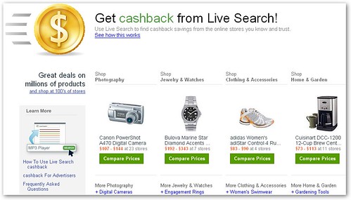 Microsoft Live Search Cash Back