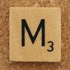 Wood Scrabble Tile M
