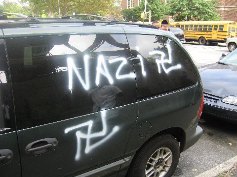 Swastikas Painted On Cars 09/14/05
