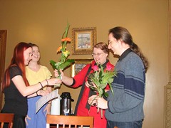 Atorox winners receiving the award and flowers