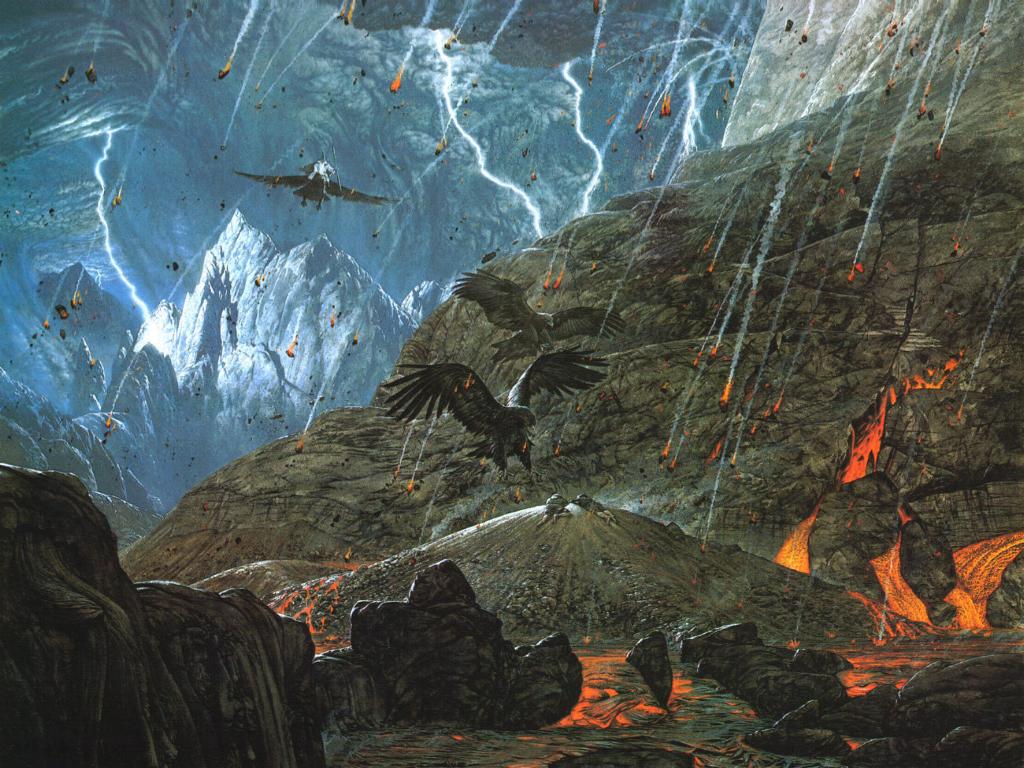 Gwaihir in Mount Doom