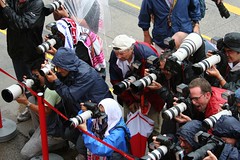 Many cameramen were aiming Ralf Schumacher