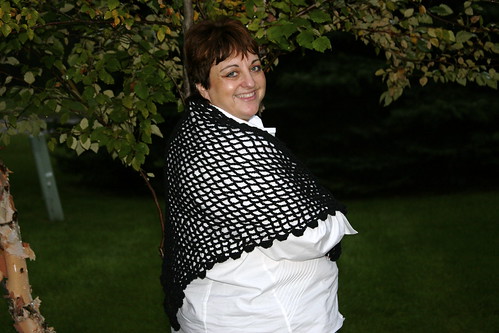 trellis shawl for mom - side