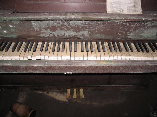 This is what 5 feet of water does to an upright piano.