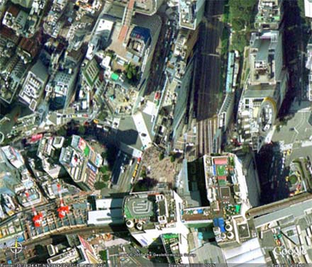 Shibuya par Google Earth