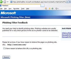 그림 13 - Phishing Filter Feedback